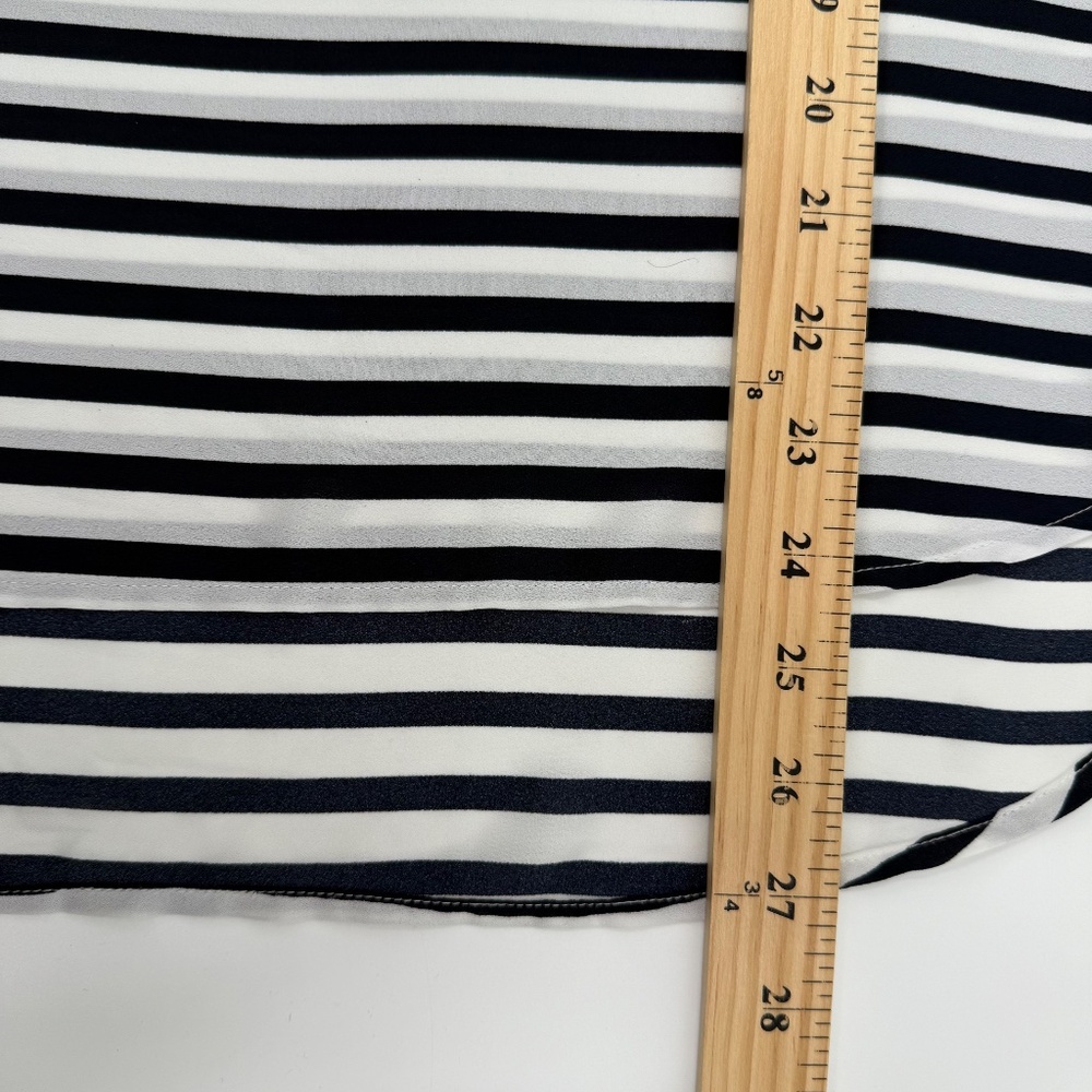 Loft Top Women Large Blue Striped Long Sleeve Sheer Nautical Coastal Lightweight - Picture 11 of 12